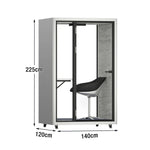 MODERA LCK-141221 Lighting 1x1m Aluminium Casters Booth Frame w/ Pod Ventilation, Soundproof - Office Phone White