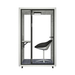 MODERA LCK-141221 Lighting 1x1m Aluminium Casters Booth Frame w/ Pod Ventilation, Soundproof - Office Phone White