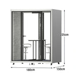 MODERA LCK-181521 w/ Ventilation Booth Large Office - Meeting Aluminium Soundproof Casters Lighting, Frame 1.8x1.5m White