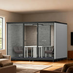 MODERA LCK-303021 Meeting w/ Frame Lighting, Casters Office Aluminium 3.0x3.0m Large Booth Soundproof - Ventilation Black