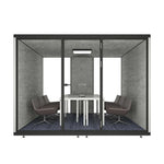 MODERA LCK-303021 Meeting w/ Frame Lighting, Casters Office Aluminium 3.0x3.0m Large Booth Soundproof - Ventilation Black