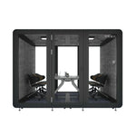 MODERA MWK-303021 Wood Grain - 3.0x3.0m Lighting, Booth Office Large w/ Meeting Soundproof Casters Ventilation Black