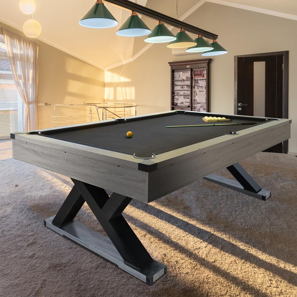 CUETIQ P028 MDF Billiard Pool Snooker Table Accessories - Kingkong Table 8FT Free Pack with Black&Silver Mist