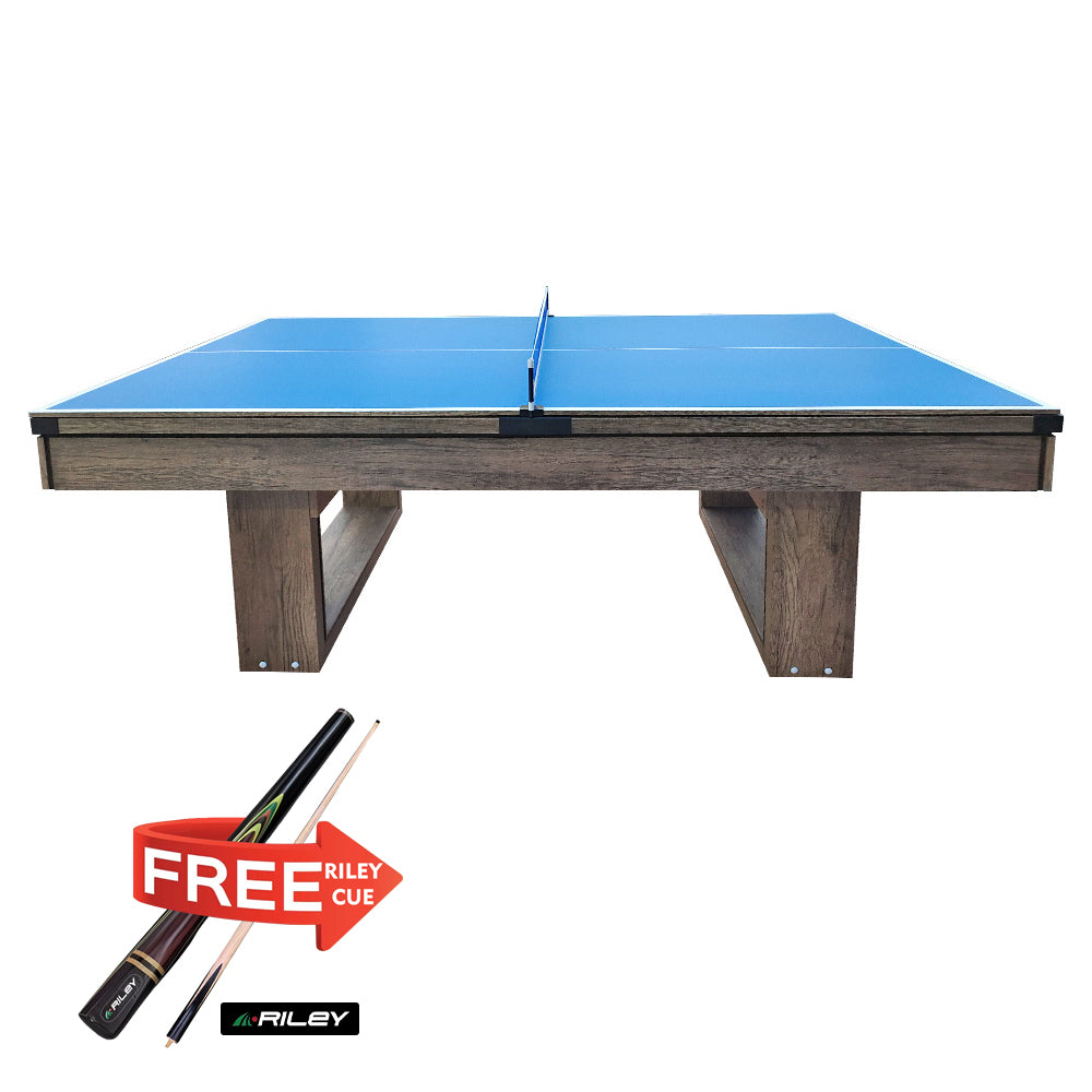 CUETIQ 8FT Pool Simple Table/ Billiards 3-IN-1 Dining Table/ with Pingpong Table Modern Table/ Free Accessories