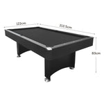 CUETIQ Modern - 7FT Table Snooker Black Accessories With Design Frame Pool Table Free Billiard Black