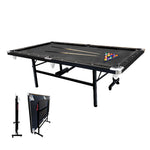 CUETIQ 8FT Pool Small Table for Accessory Billiard Free Felt Blue/Red/Green/Black Table Foldable Room
