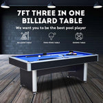 CUETIQ 7FT 3-IN-1 Table/Table MDF Table/Dining Pool Tennis Table-Black