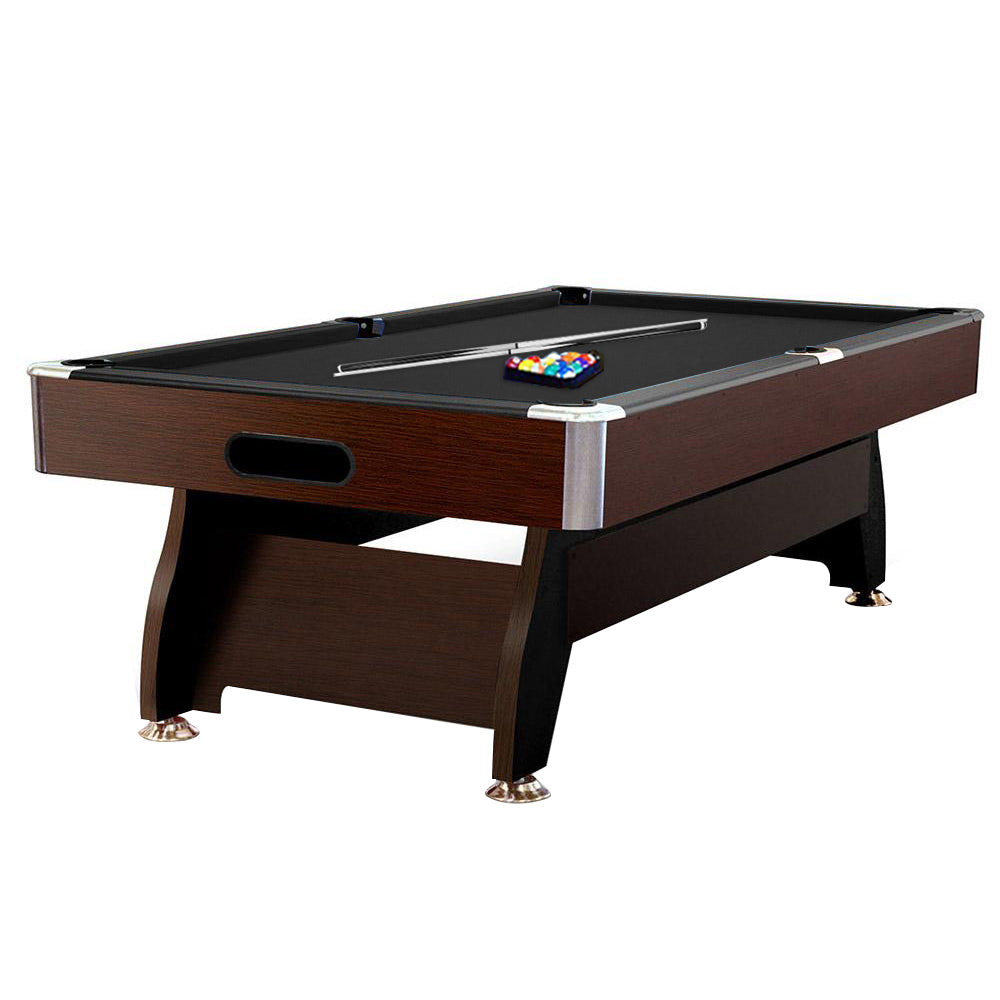 CUETIQ 7FT Accessories Pool Table Pack, MDF Walnut with Billiard Snooker Frame