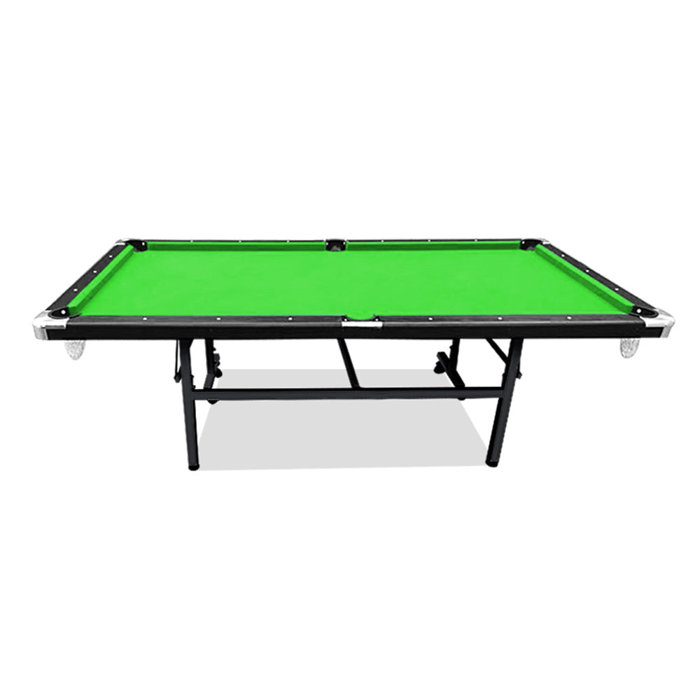 CUETIQ 8FT Pool Small Table for Accessory Billiard Free Felt Blue/Red/Green/Black Table Foldable Room