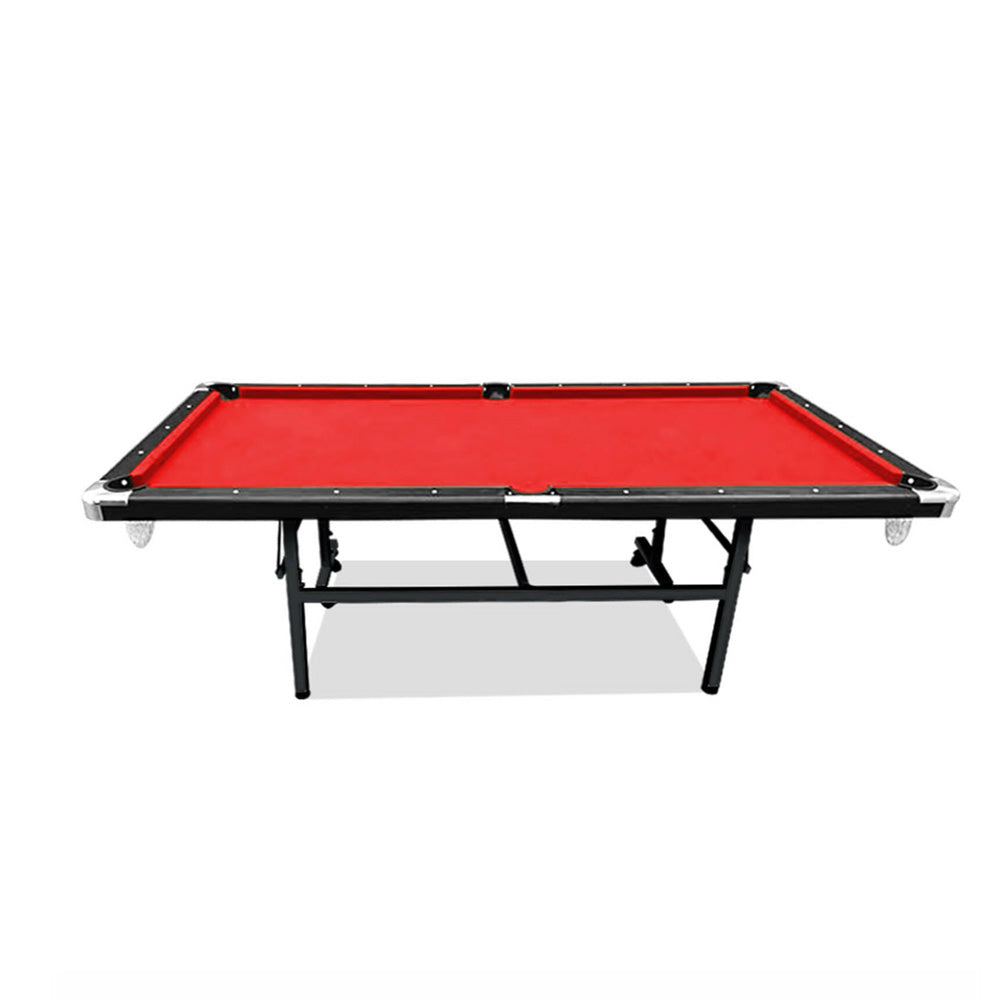 CUETIQ 8FT Pool Small Table for Accessory Billiard Free Felt Blue/Red/Green/Black Table Foldable Room