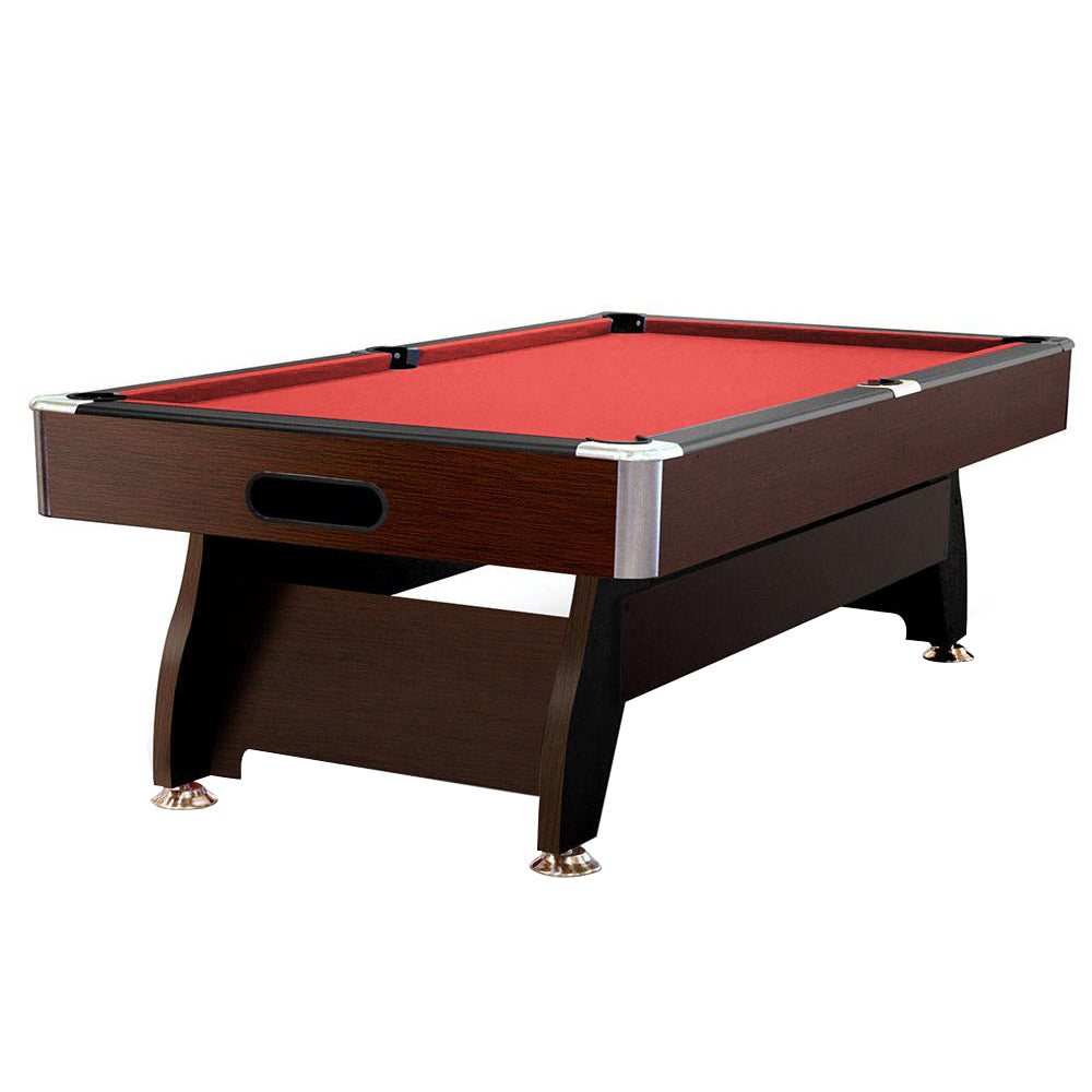 CUETIQ 8FT MDF Walnut with Snooker Frame Pool Table Accessories Billiard Pack