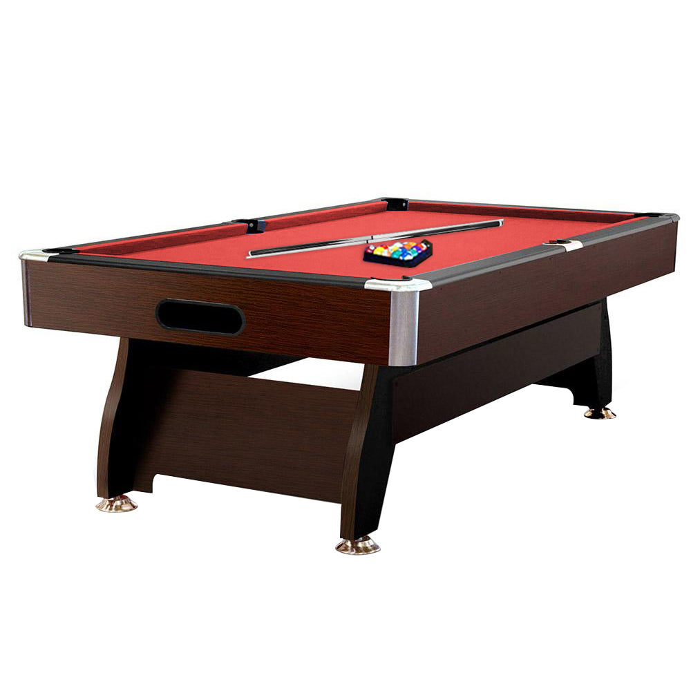 CUETIQ 7FT Accessories Pool Table Pack, MDF Walnut with Billiard Snooker Frame