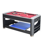 VERSA 6FT Tennis Table/Air 3-IN-1 Pool Hockey Table/Table MDF Black Frame
