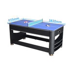 VERSA 6FT Tennis Table/Air 3-IN-1 Pool Hockey Table/Table MDF Black Frame
