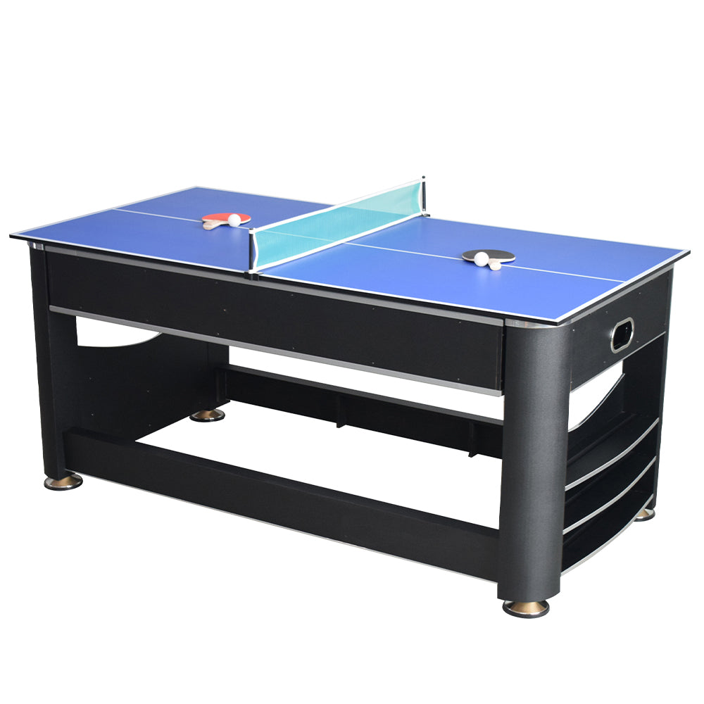 VERSA 6FT Tennis Table/Air 3-IN-1 Pool Hockey Table/Table MDF Black Frame