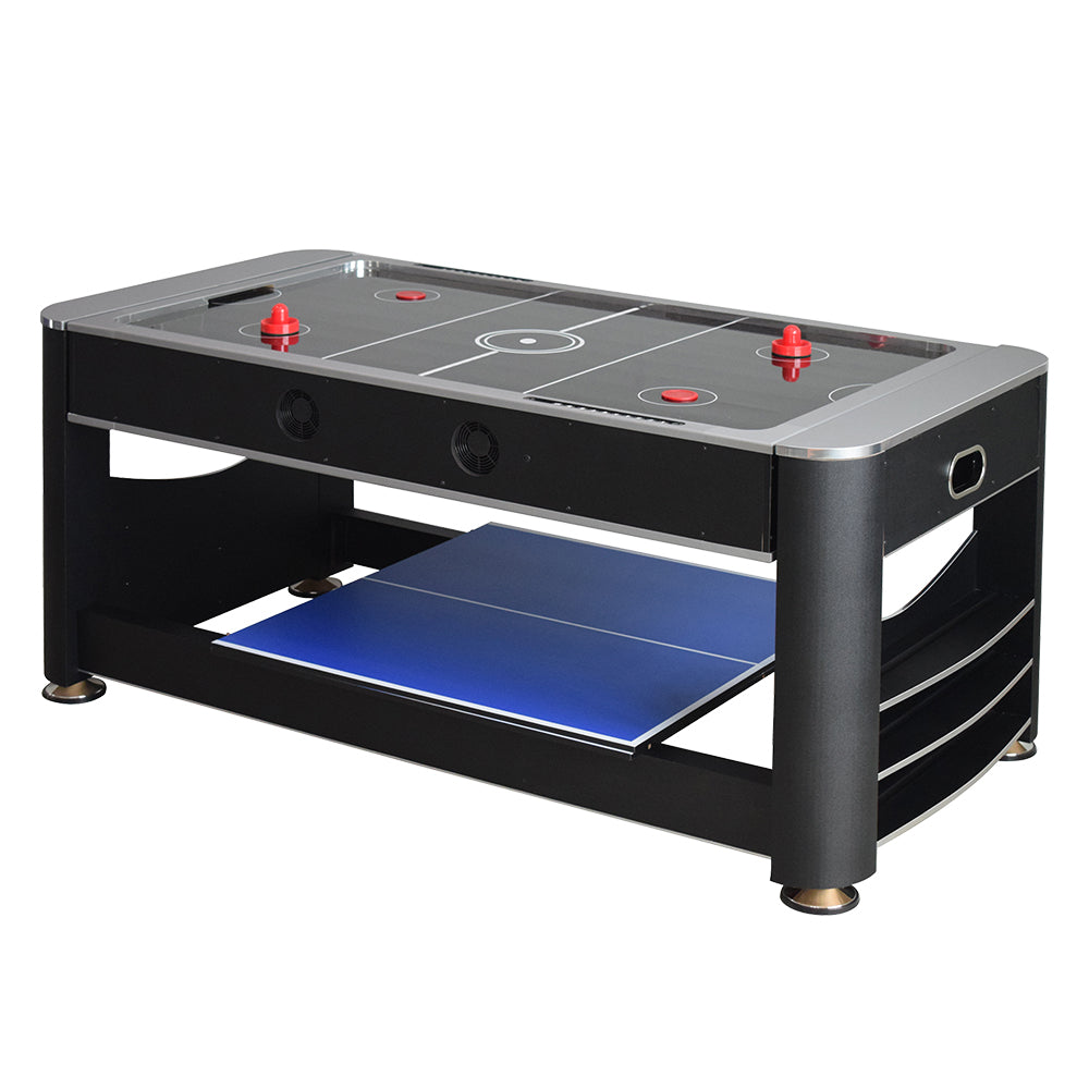 VERSA 6FT Tennis Table/Air 3-IN-1 Pool Hockey Table/Table MDF Black Frame