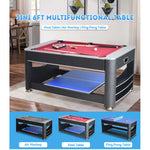 VERSA 6FT Tennis Table/Air 3-IN-1 Pool Hockey Table/Table MDF Black Frame