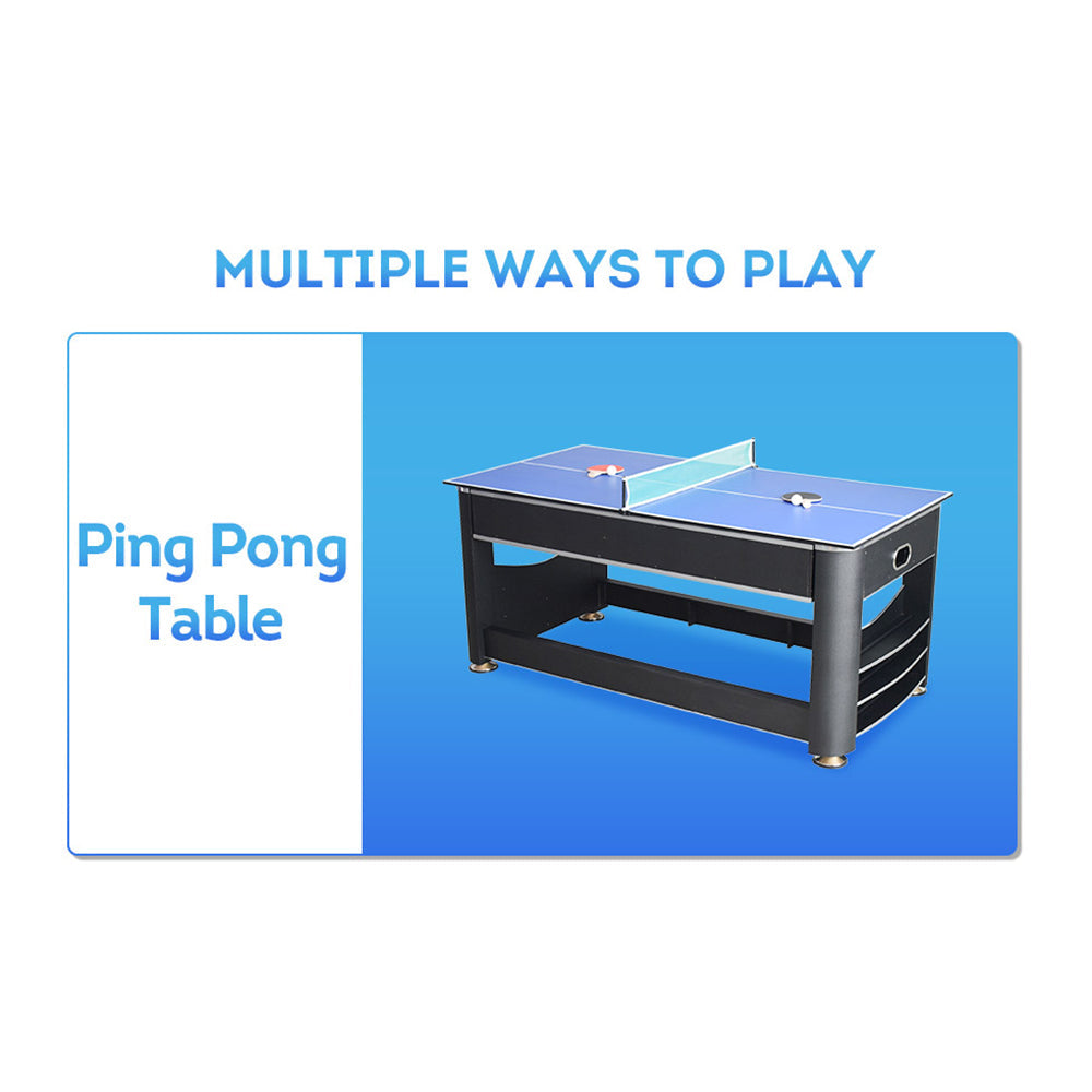 VERSA 6FT Tennis Table/Air 3-IN-1 Pool Hockey Table/Table MDF Black Frame