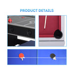 VERSA 6FT Tennis Table/Air 3-IN-1 Pool Hockey Table/Table MDF Black Frame