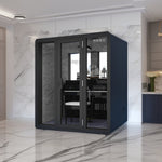 MODERA 2.1x1.6m Soundproof - Movable Small Room Indoor Carpet Practice W/ Booth Black