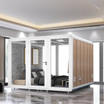 MODERA 3x3m W/ Movable Carpet Lounge Small - Soundproof Booth Indoor White