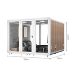 MODERA 3x3m W/ Movable Carpet Lounge Small - Soundproof Booth Indoor White