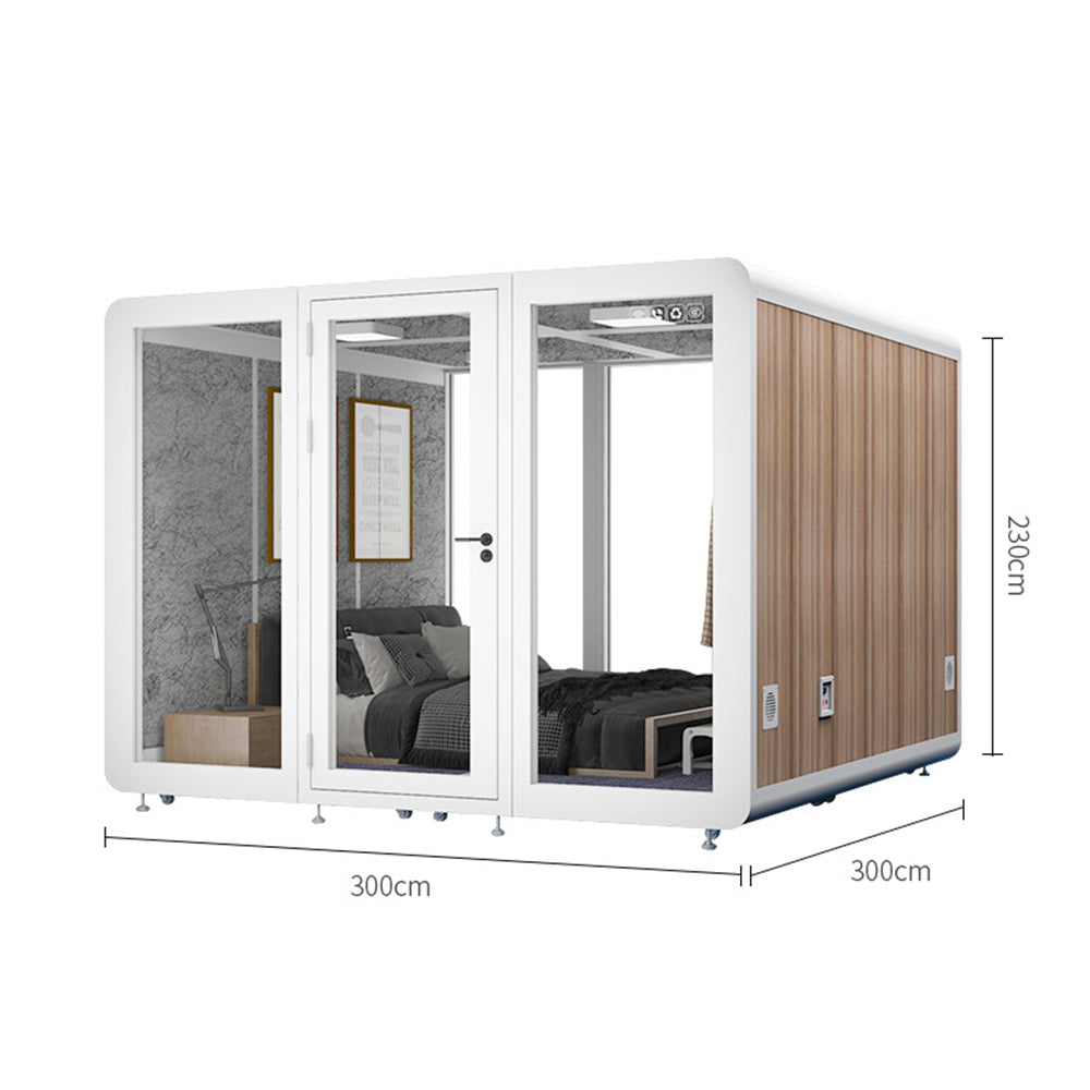 MODERA 3x3m W/ Movable Carpet Lounge Small - Soundproof Booth Indoor White