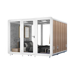 MODERA 3x3m W/ Movable Carpet Lounge Small - Soundproof Booth Indoor White