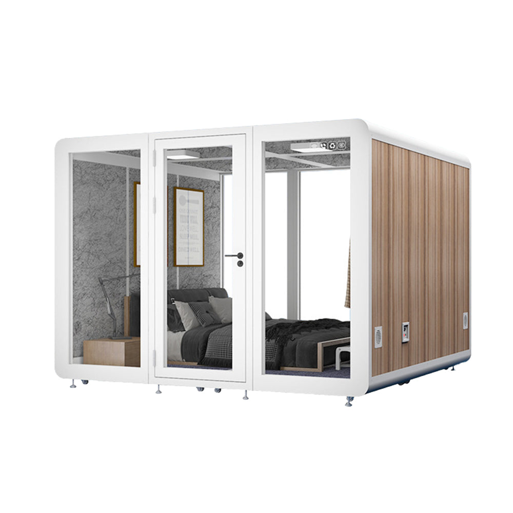 MODERA 3x3m W/ Movable Carpet Lounge Small - Soundproof Booth Indoor White