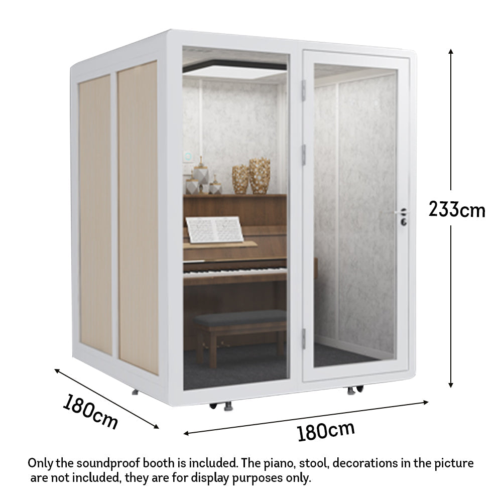 MODERA BLF17 Light - White Soundproof 1.8X1.8m Booth w/ Movable Indoor