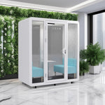 MODERA BLF11 - Light Movable Indoor Soundproof Booth Small Conference 2X1m W/ Room White