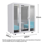 MODERA BLF11 - Light Movable Indoor Soundproof Booth Small Conference 2X1m W/ Room White