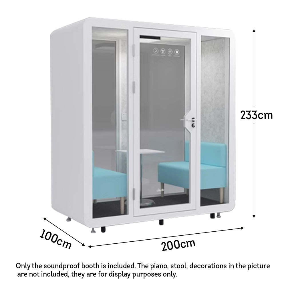 MODERA BLF11 - Light Movable Indoor Soundproof Booth Small Conference 2X1m W/ Room White