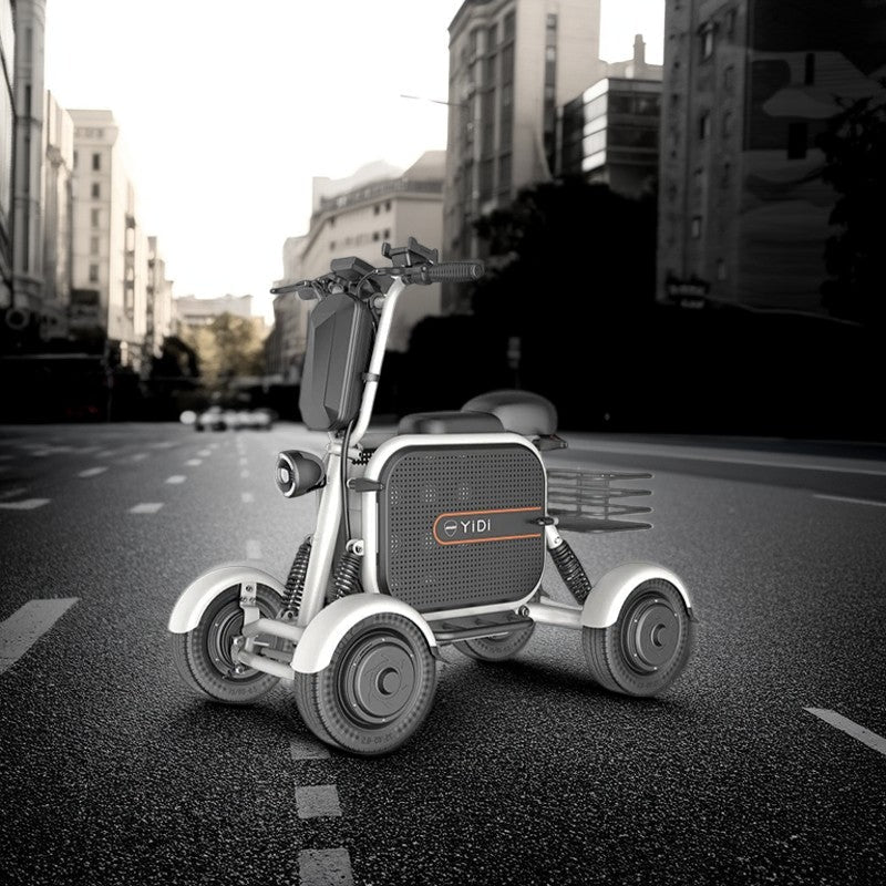YIDI D10L 10Ah/15Ah Drum Foldable Carbon 500W Scooter Battery High Lithium 11-inch 48V White&Black Steel Electric Brake