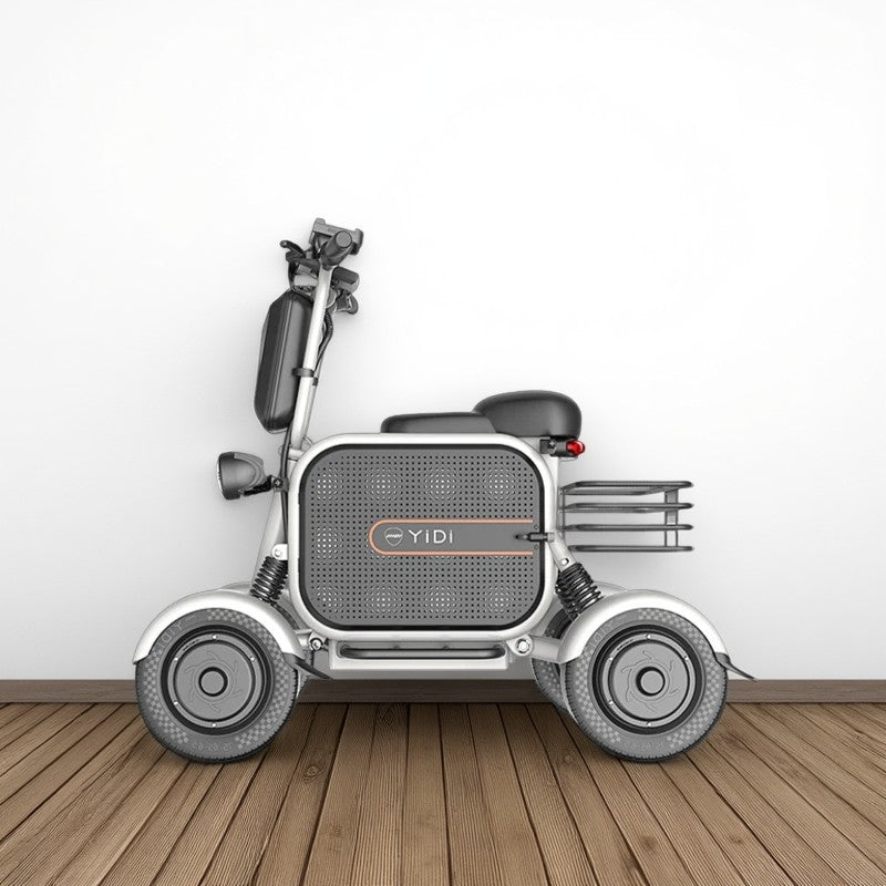 YIDI D10L 10Ah/15Ah Drum Foldable Carbon 500W Scooter Battery High Lithium 11-inch 48V White&Black Steel Electric Brake