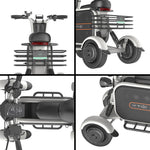 YIDI D10L 10Ah/15Ah Drum Foldable Carbon 500W Scooter Battery High Lithium 11-inch 48V White&Black Steel Electric Brake