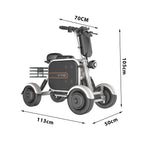 YIDI D10L 10Ah/15Ah Drum Foldable Carbon 500W Scooter Battery High Lithium 11-inch 48V White&Black Steel Electric Brake