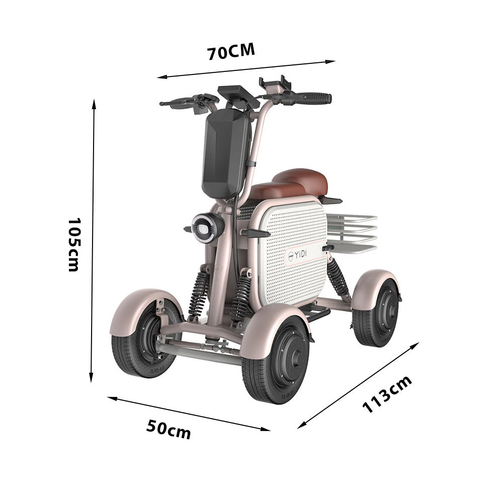 YIDI D10L Steel Lithium Electric Battery 48V Drum White&Pink Carbon Foldable 11-inch 500W High Scooter 10Ah/15Ah Brake