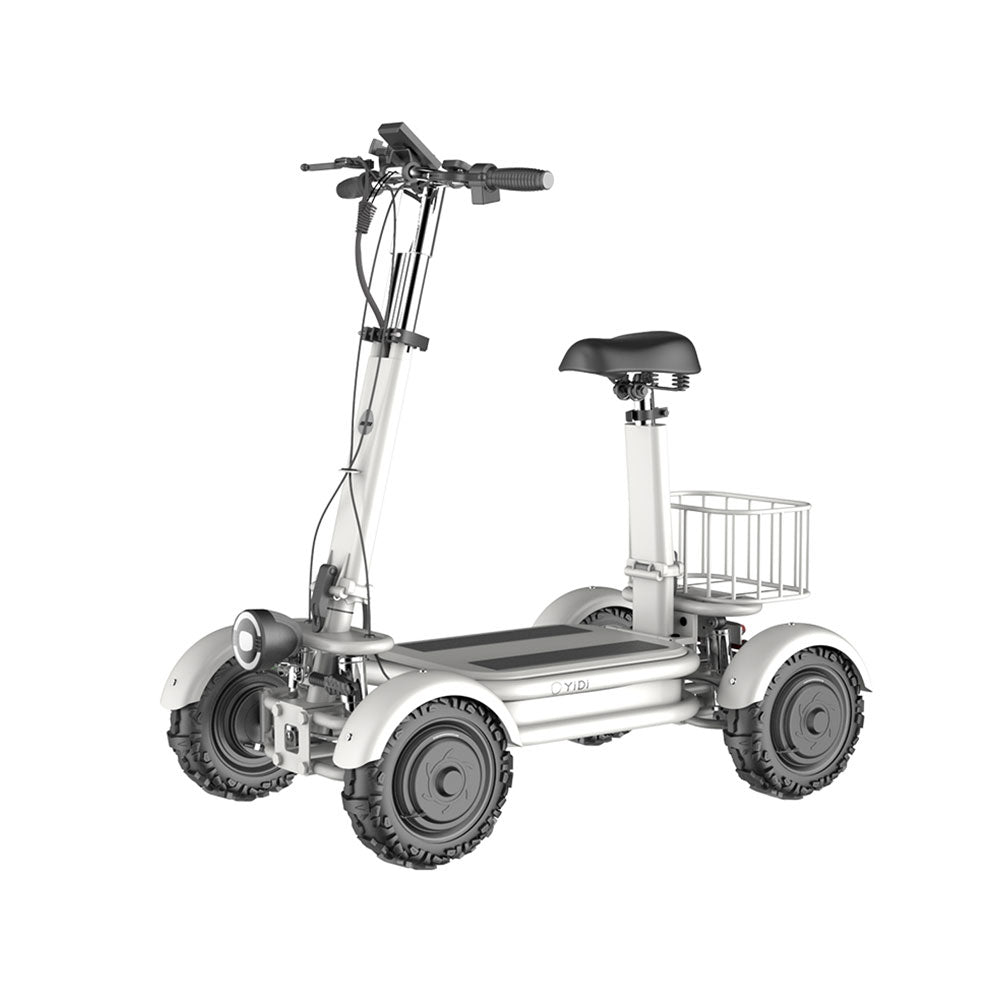 YIDI D4 48V Steel Foldable Battery 1000W Carbon High 30Ah/40Ah/50Ah White Electric 11-inch Scooter Drum Lithium Brake