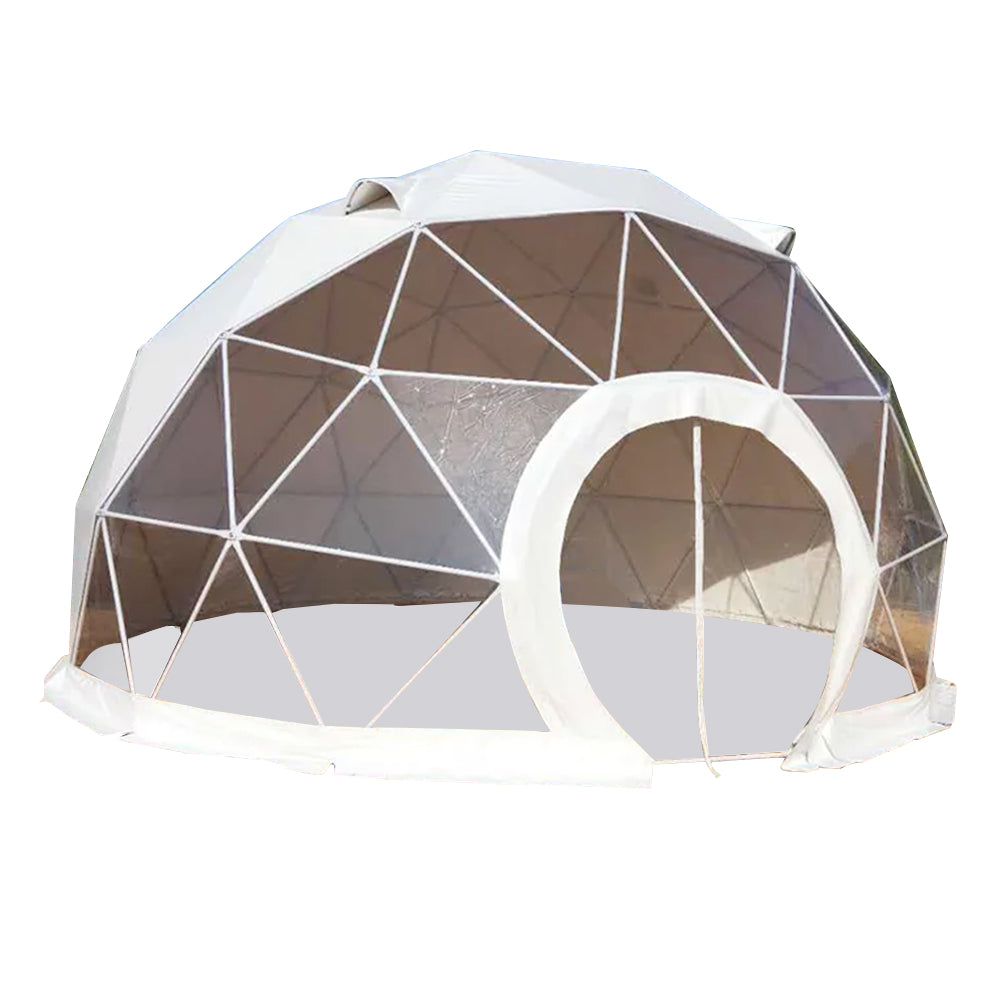 TREKKA Galvanized Waterproof Steel PVC Tent - Circular Pipe White&Transparent