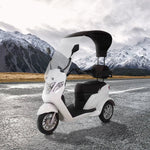 ROLLUX ST02 - Suspension 500W 60V Hydraulic Drum Lead-Acid 20Ah Front Brake Rear Scooter Battery Disc Mobility White