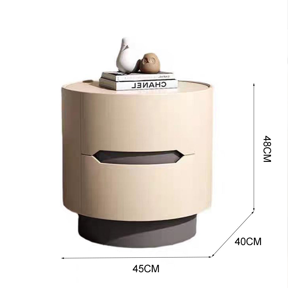 LIVARA NT1005 Rails Drawer Bedside Soft-Close Wood Cream-Style Solid Table