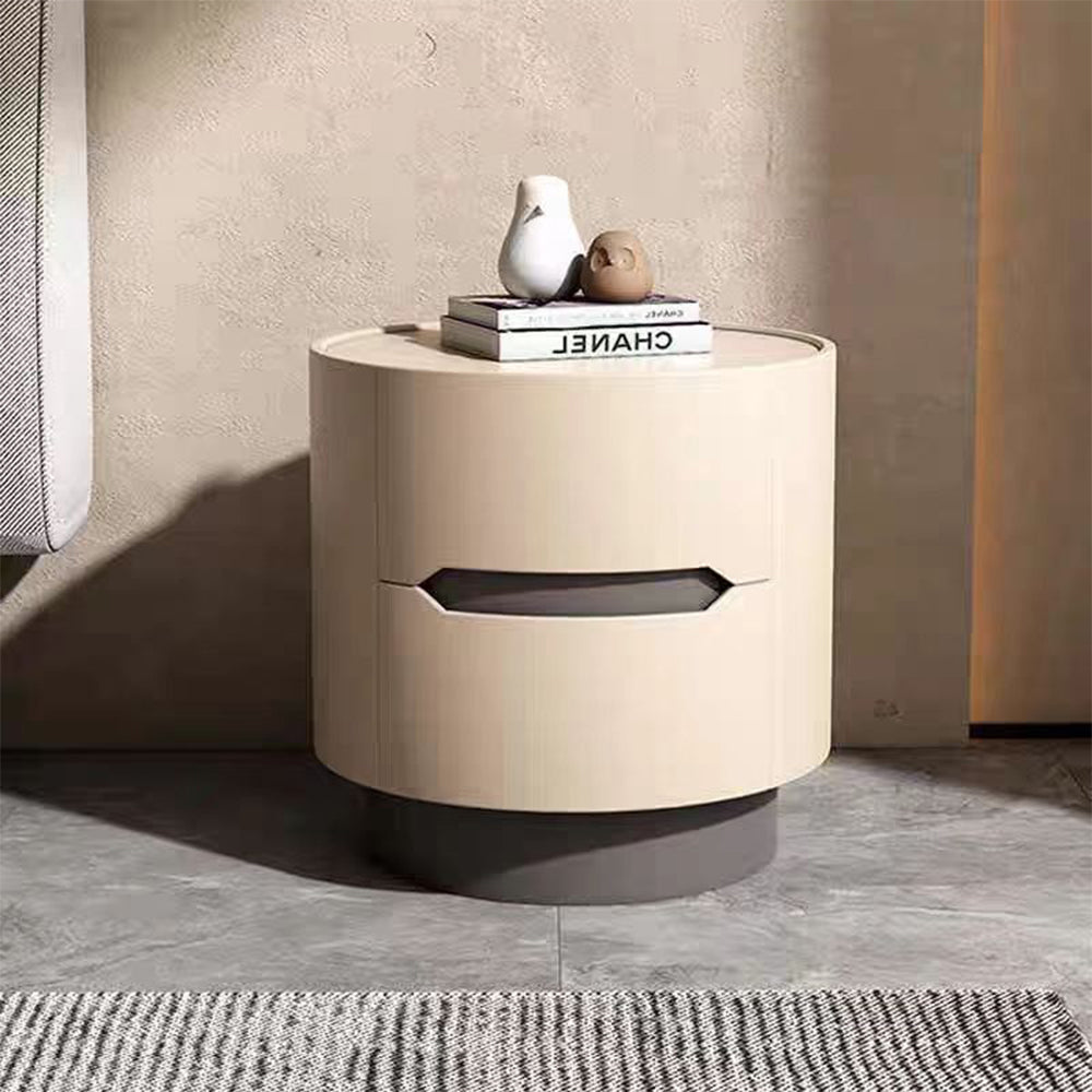 LIVARA NT1005 Rails Drawer Bedside Soft-Close Wood Cream-Style Solid Table