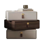 LIVARA NT1036 Surface Table Solid and Wood Bedside Rotating with Faux Drawer, Leather Velvet Lined