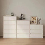 LIVARA NT1037 Solid Invisible Handle Surface Leather Rail Leg Silent Faux Bedside Wood Table