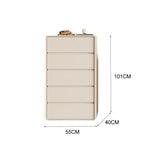 LIVARA NT1037 Solid Invisible Handle Surface Leather Rail Leg Silent Faux Bedside Wood Table