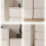 LIVARA NT1037 Solid Invisible Handle Surface Leather Rail Leg Silent Faux Bedside Wood Table