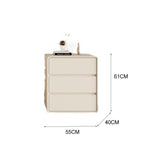 LIVARA NT1037 Solid Invisible Handle Surface Leather Rail Leg Silent Faux Bedside Wood Table