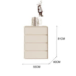 LIVARA NT1037 Solid Invisible Handle Surface Leather Rail Leg Silent Faux Bedside Wood Table