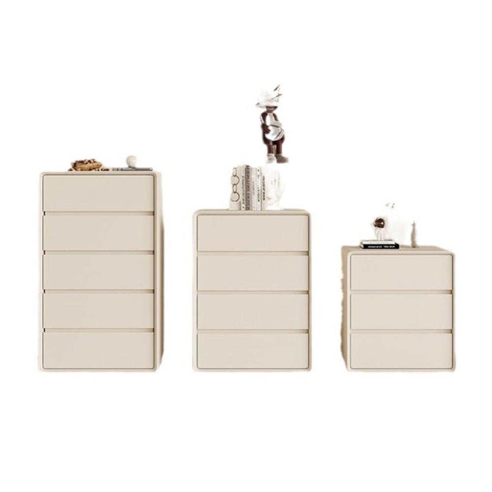 LIVARA NT1037 Solid Invisible Handle Surface Leather Rail Leg Silent Faux Bedside Wood Table